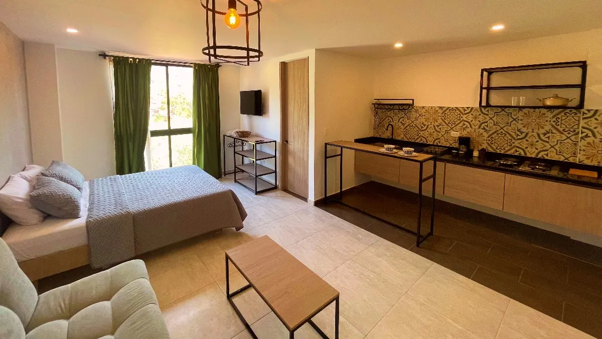 Estudio con cocina, cama y sala en Trip Monkey Del Río
